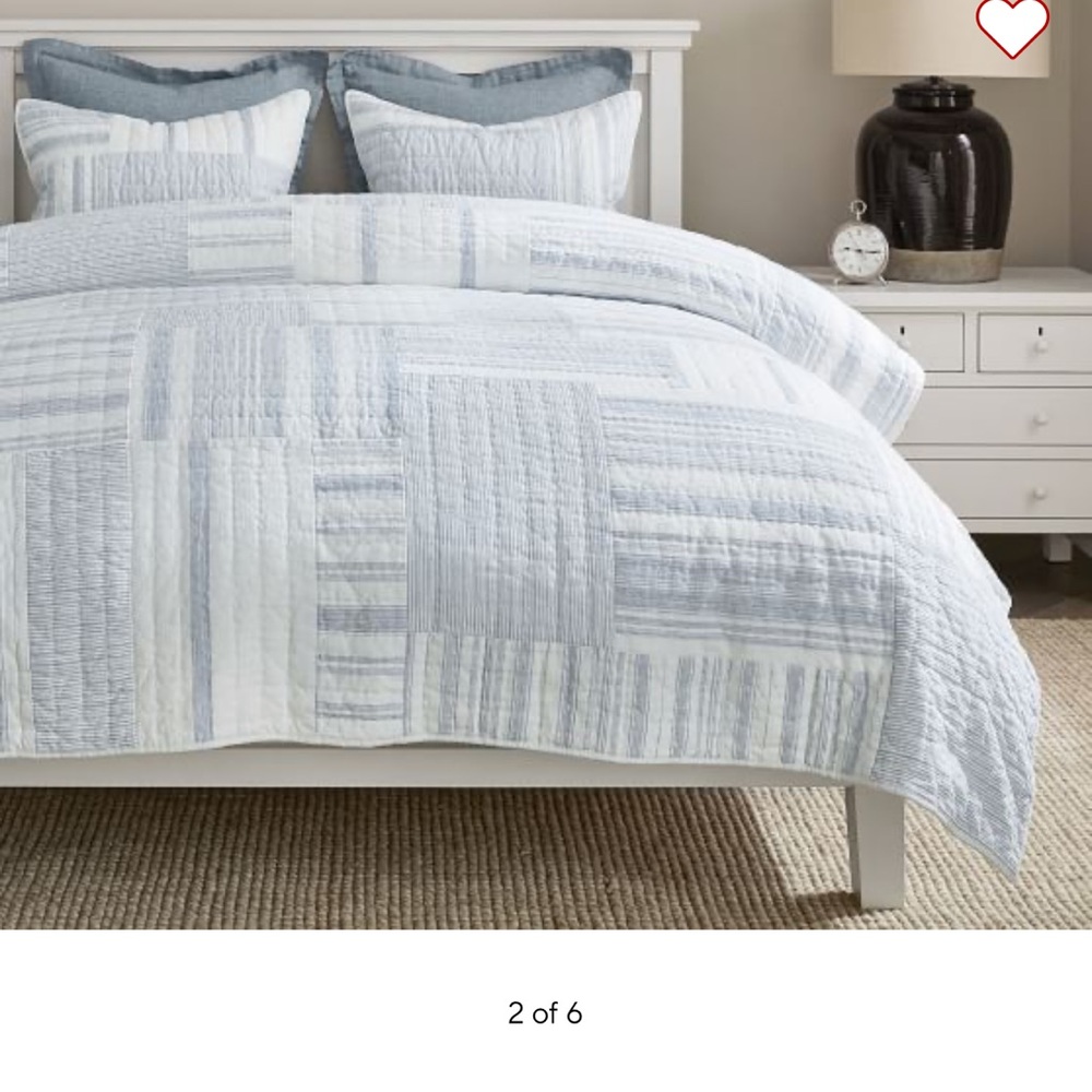Pottery Barn Hawthorn Cotton Quilt & Shams- King